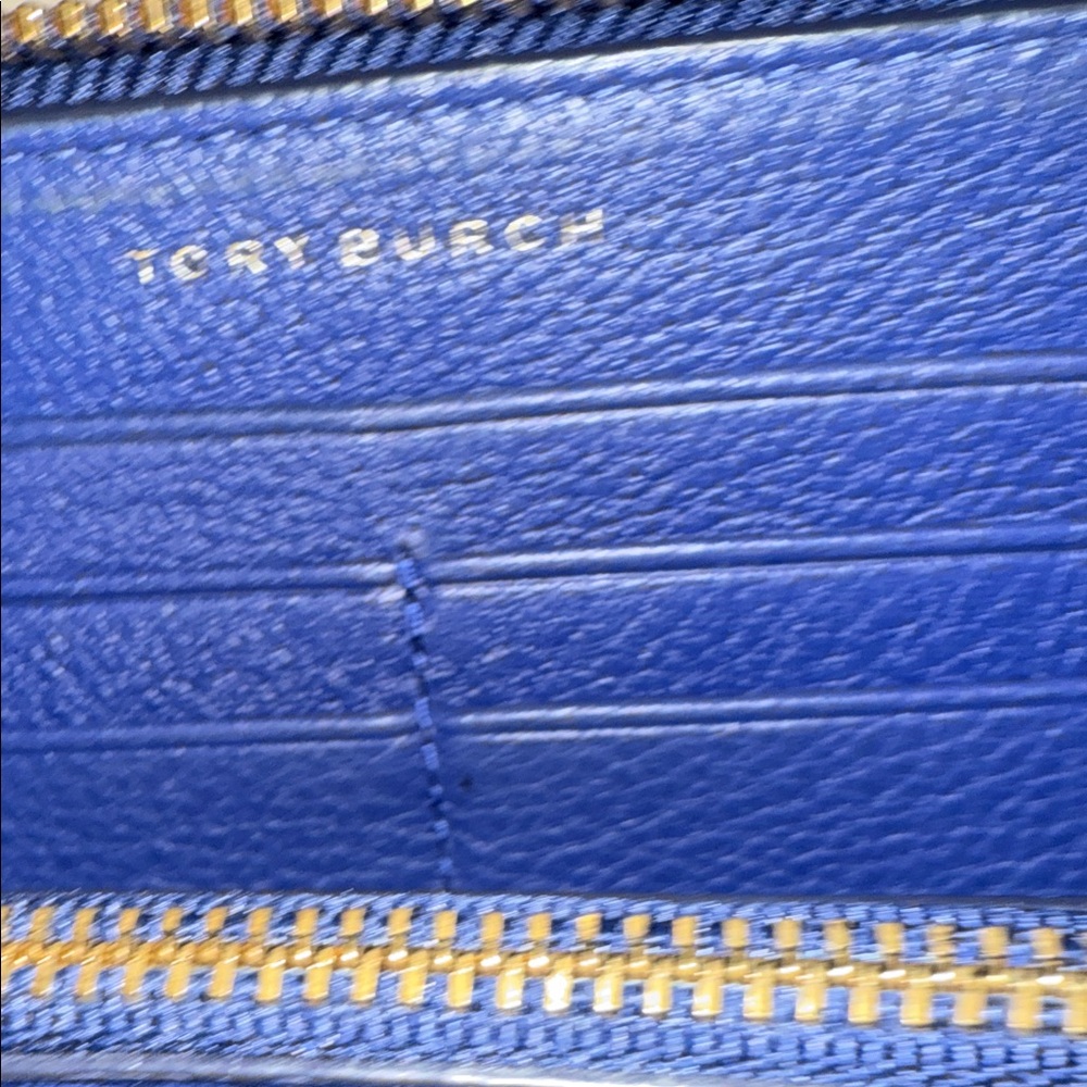 Tory Burch Royal Blue Leather Zip Continental Wallet - Picture 4 of 11